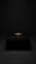 Gift Box Black Lacquer Antique Gold Logo